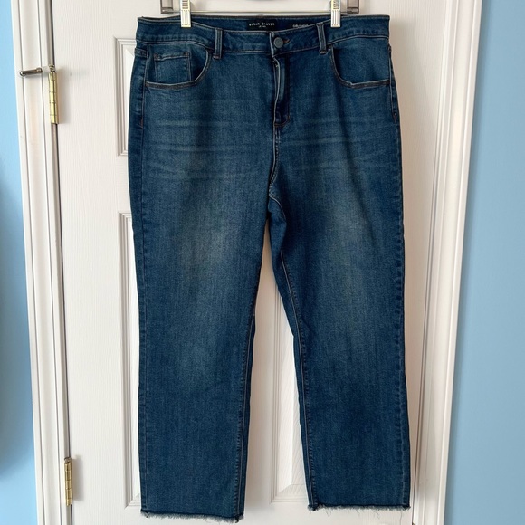 Susan Graver Jeans-Size 16-Frayed Cuff-Like New - Picture 1 of 10